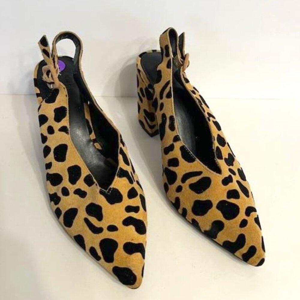 Gianni Bini Size 8 Animal Print  Leopard Print Pointy Block Heels